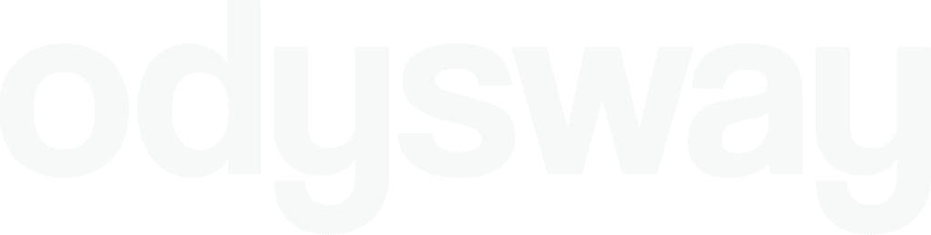 Odysway texte en fond, en bas de page